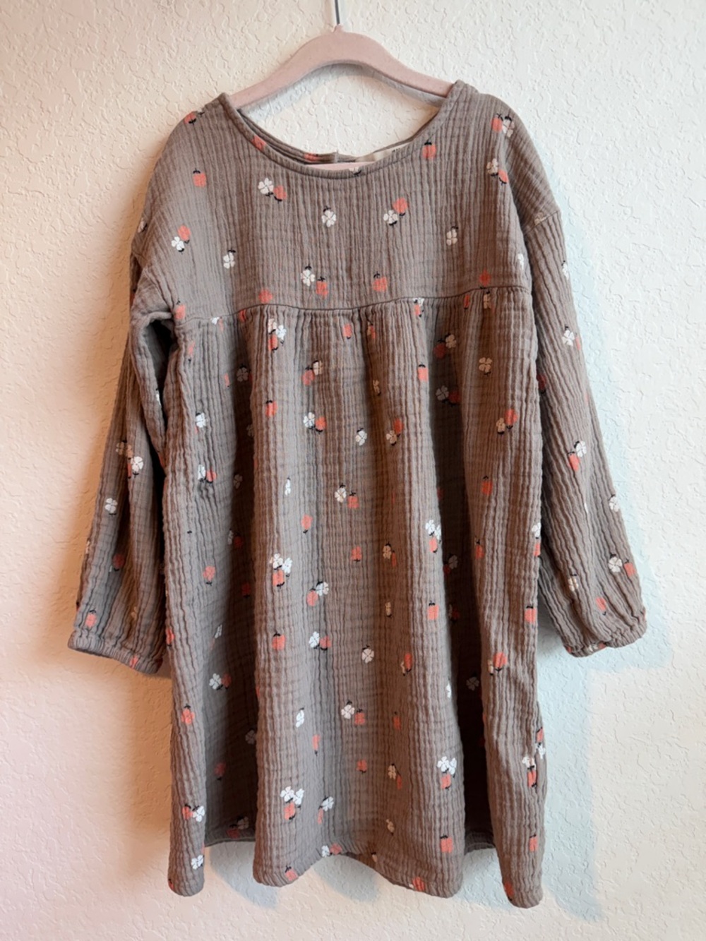 H&M Cotton Gauze Dress with Pink and White Floral Print